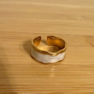 Gold plated Ring | Gold & White Cloud Open Size Ring | Boho Ring | Boho jewelry